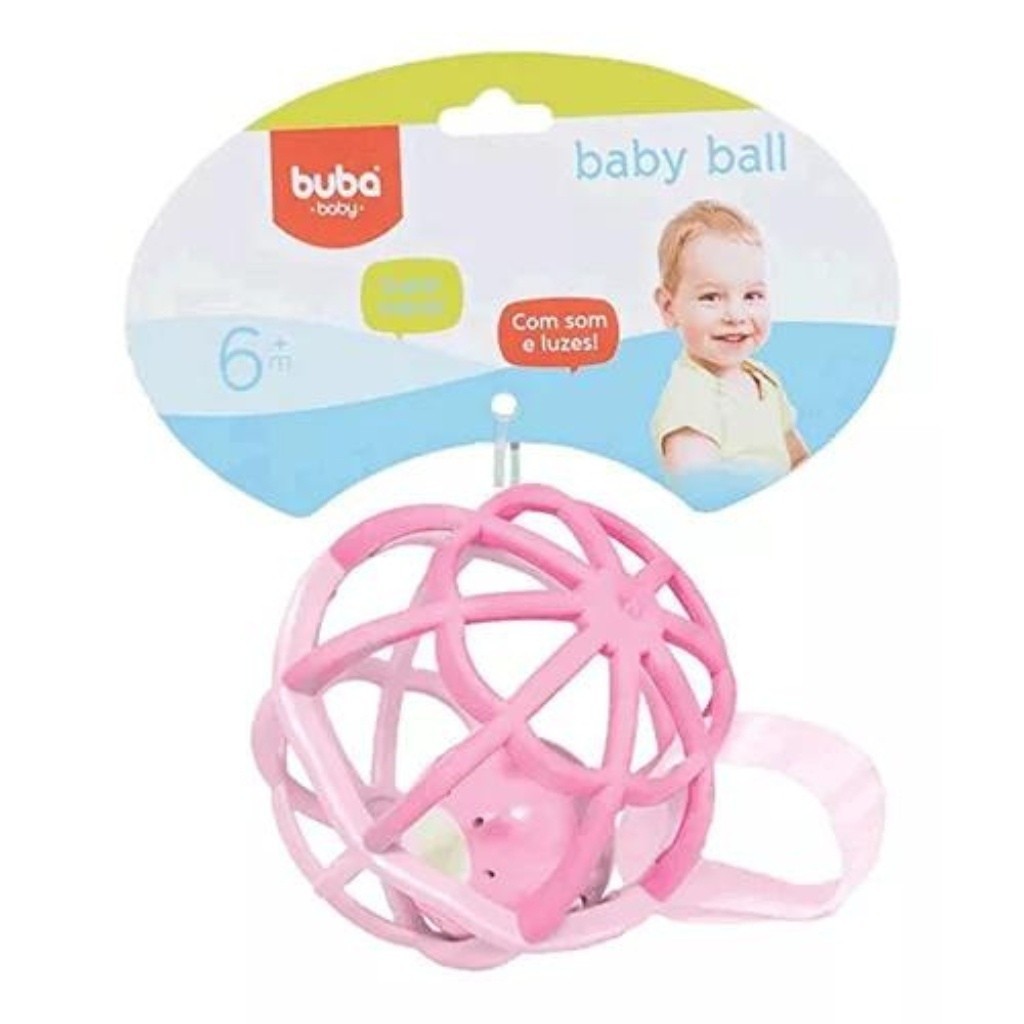 Baby Ball Rosa Com Luz E Som 5848 - Buba - Mom & Baby