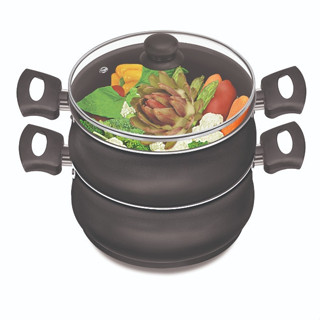 Conjunto Cozivapor Panela De Cozimento A Vapor Antiaderente Tampa De Vidro em Oferta na Shopee