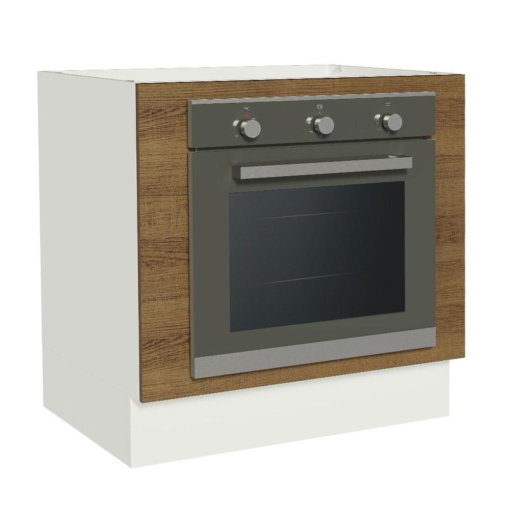 Balcão para Forno de Embutir 80 x 60 cm Sem Tampo Branco/Rustic Glamy, Stella Ma