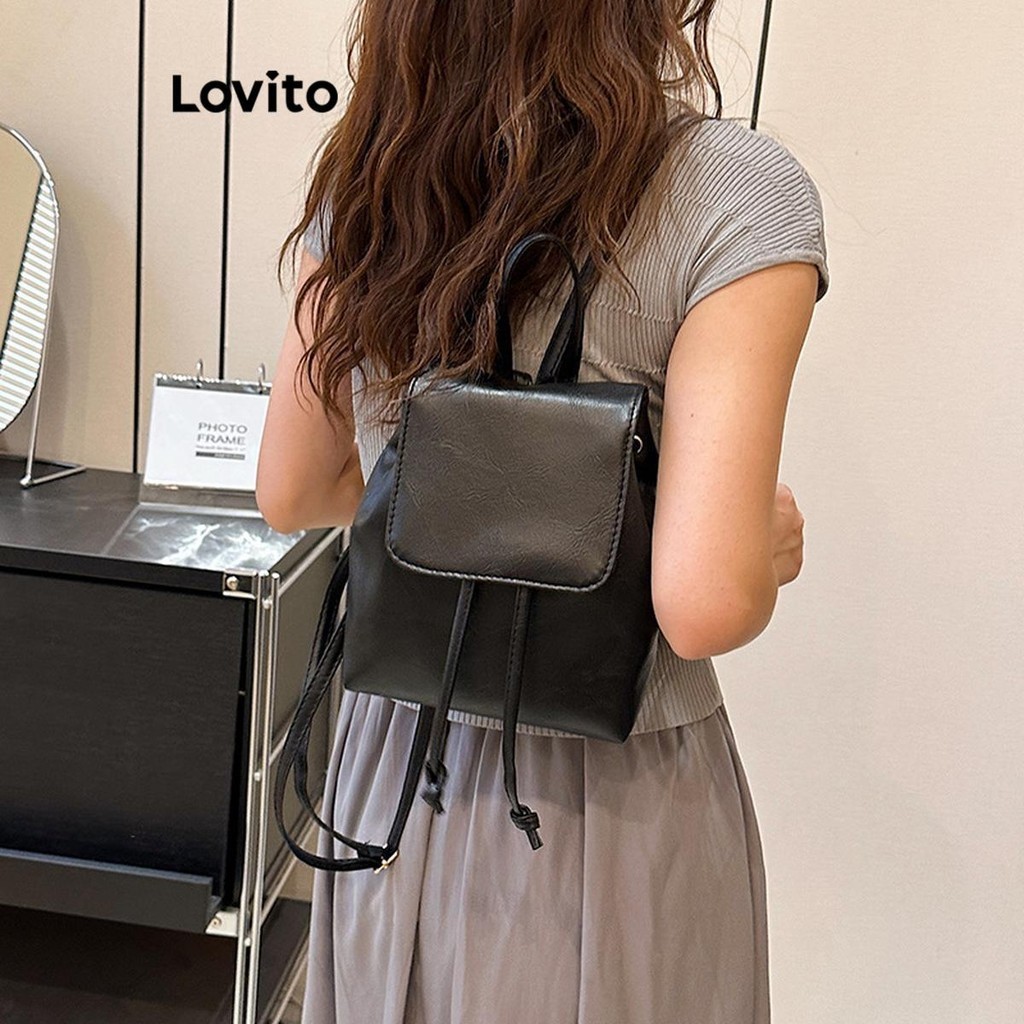 Lovito Mochila Casual Simples E Versátil Para Mulheres LFA23192 - Women Bags