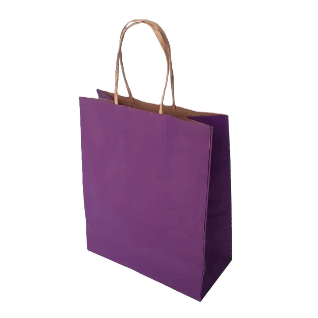 10~50 SACOLA  DE PAPEL ROXA 21,5X17,5X8,5 (LC) REF:5008//