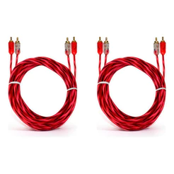 KIT 2 CABO RCA CRISTAL MATTE 1M E-TECH INJETADO PARA SOM AUTOMOTIVO