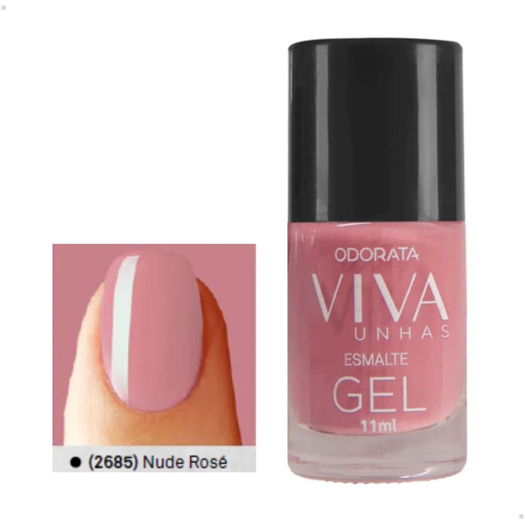 Esmalte em Gel Nude Rosê Viva Unhas Odorata 11ml REF 2685