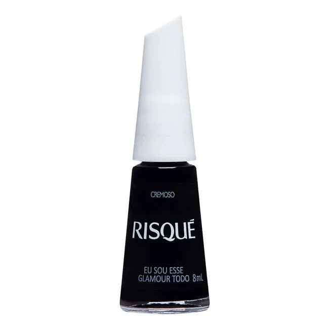 Esmalte Risque Preto Cremoso Eu Sou Esse Glamour Todo 8Ml Kit Com 6 Unidades