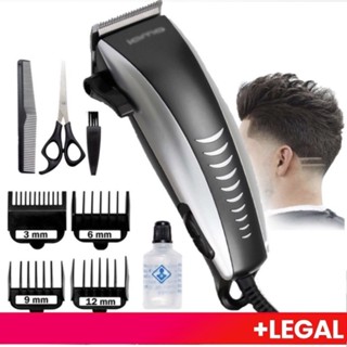 Máquina De Cortar Cabelo Barbeador Aparador Profissional Acabamento Barba 9 Peças Elétrico...