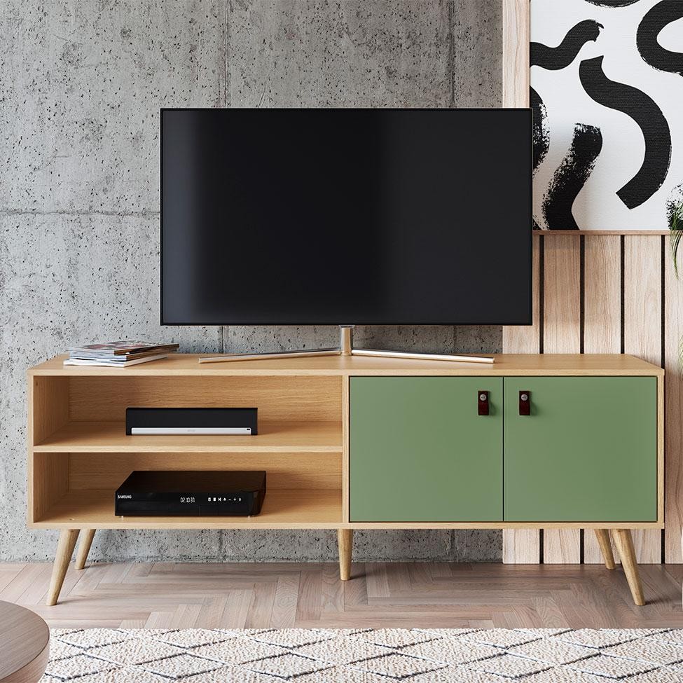 Rack Amber 2 PT Savana e Alecrim 160 cm - Home & Living