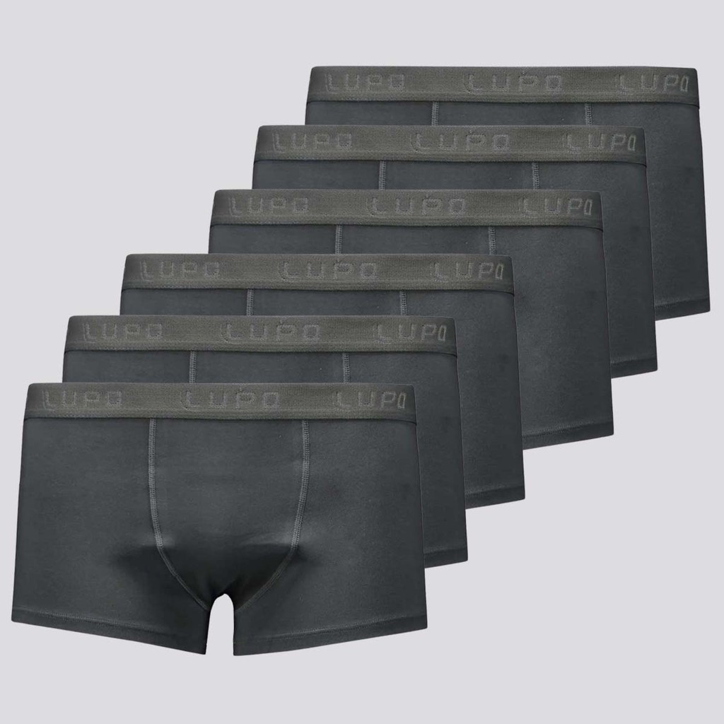 Kit de 6 Cuecas Sunga Lupo Algodão Com Elastano Cinza Escuro em Oferta na Shopee