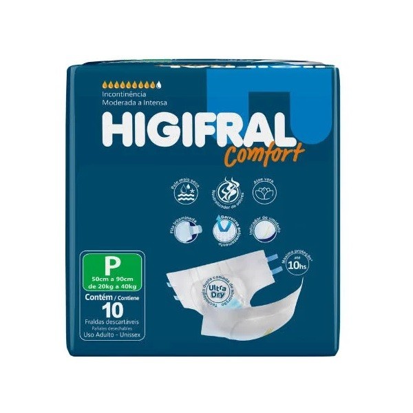 Fralda Adulto Higifral Confort P Com 10 Unidades - Eurofral