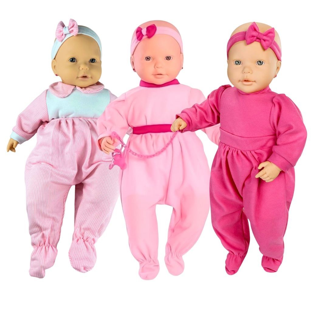 Boneca Branca Bebê Mania Xixi Com Acessórios 5331 Roma Brinquedos em Oferta na Shopee