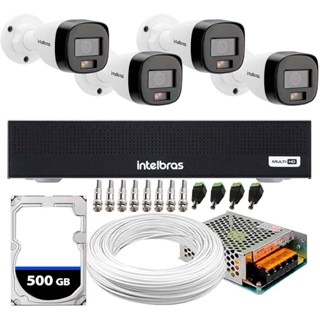 Kit 4 Câmeras Intelbras VHD 1220 B Full Color DVR em Oferta na Shopee