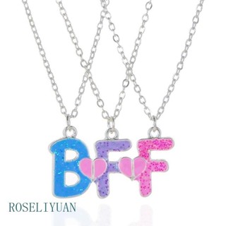 ROS 3 Pcs Conjunto Melhor Amigo Colar BFF Carta Pingente Colares Amizade