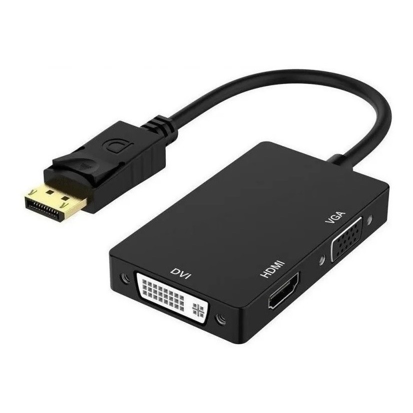 Adaptador Conversor 3 Em 1 Display Port Para Dvi Hdmi Vga.