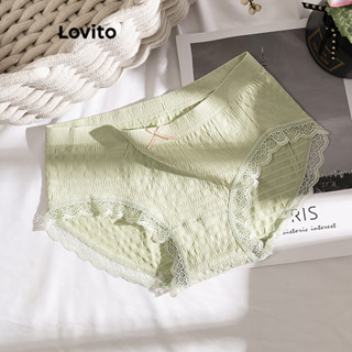 Lovito Calcinha Casual De Renda Lisa Para Mulheres LNL43009