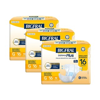 Kit 3 Fraldas Geriátricas Bigfral Derma Plus G com 16un cada em Oferta na Shopee