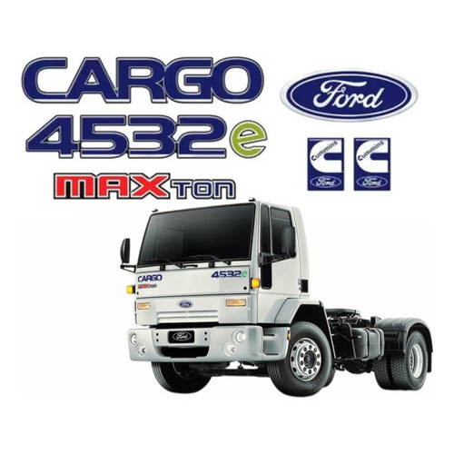 Kit De Emblema Adesivo Ford Oval Cargo 4532e Max Ton Cummins