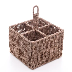 Porta Talheres de Sisal Wolff 15x20cm Organizador Cesto Mesa Posta Rústico Fibra Natural Boho Chic Decoração Restaurante