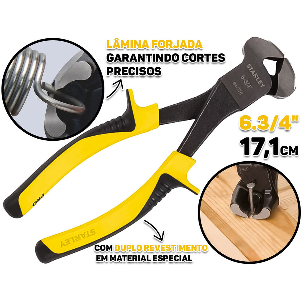 Alicate De Corte Frontal Manual Cabo Revestido Aço Cromo 7 Polegadas Stanley em Oferta na Shopee