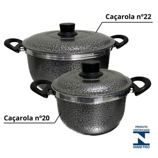 Kit Panelas Avulsas Grandes Alumínio Grosso Craquelado N. 22 e N. 20 em Oferta na Shopee