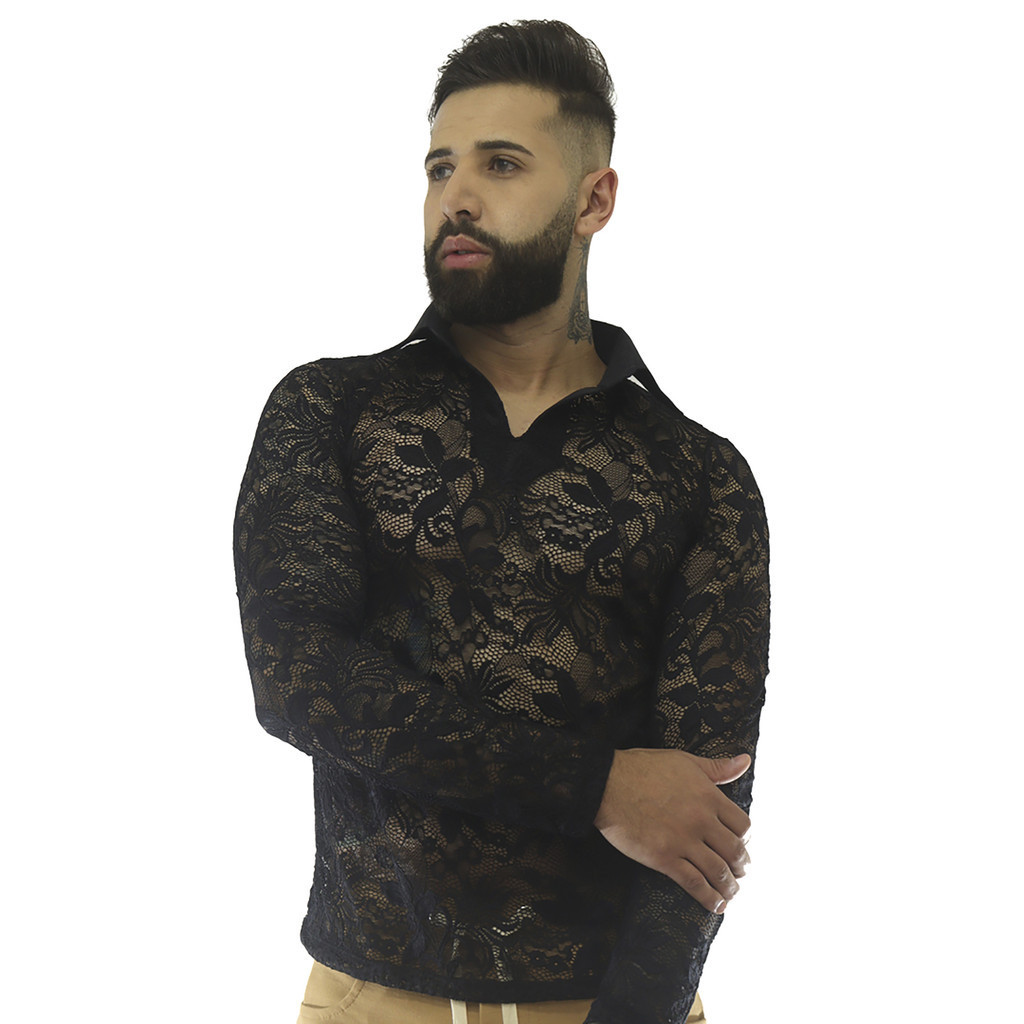 Bata Masculina JotaVê em Renda Floral Estampado Moda Masculina Casual Verão