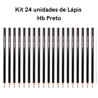Kit 24 Lápis Preto HB N°2 de Escrever Ponta Resistente Sextavado Escolar Leo&Leo em Oferta na Shopee