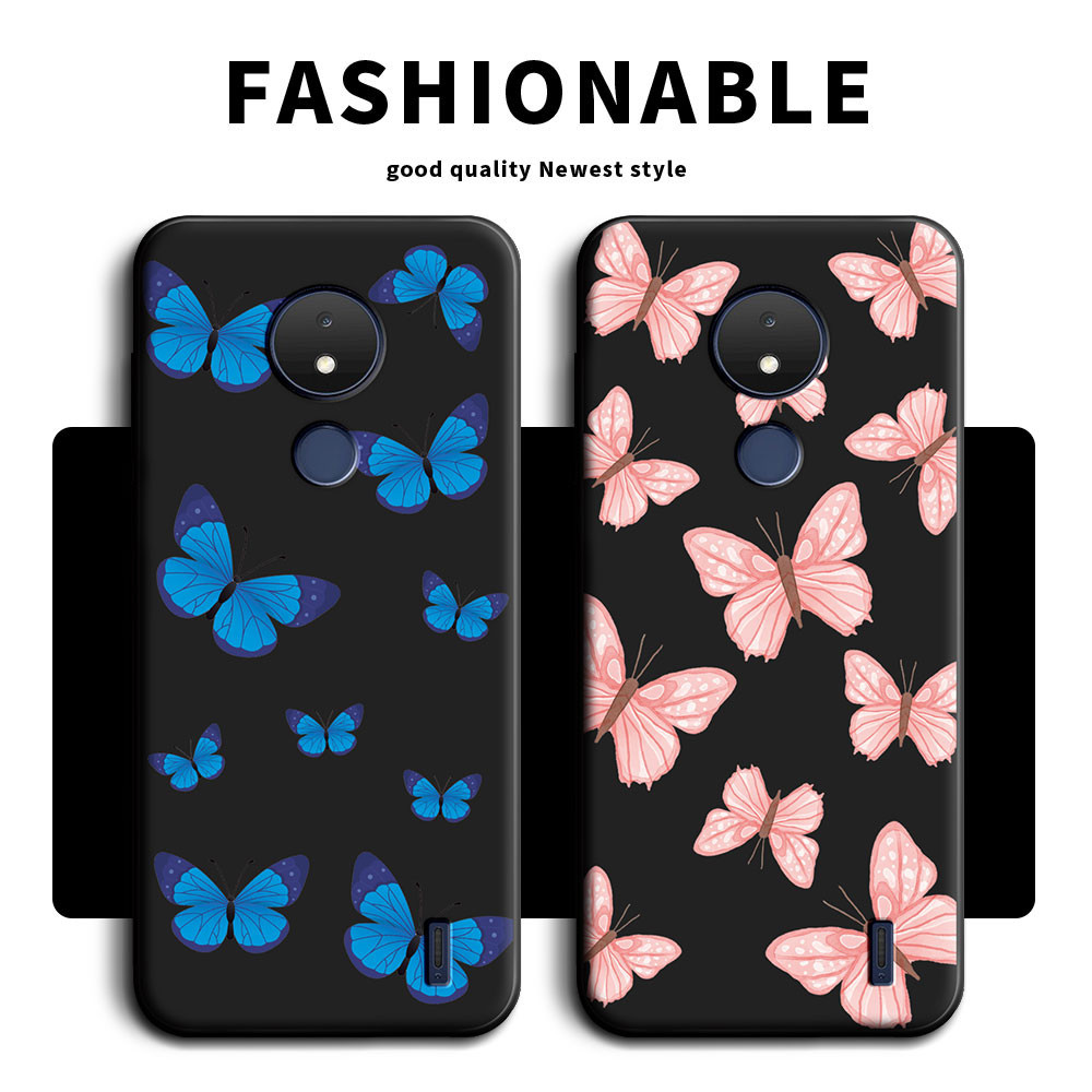Para Nokia C21 C01 Plus C20 C21 C31 C30 Capa De Silicone Macio TPU Panda Flower Butterfly Telefone C200 Traseira