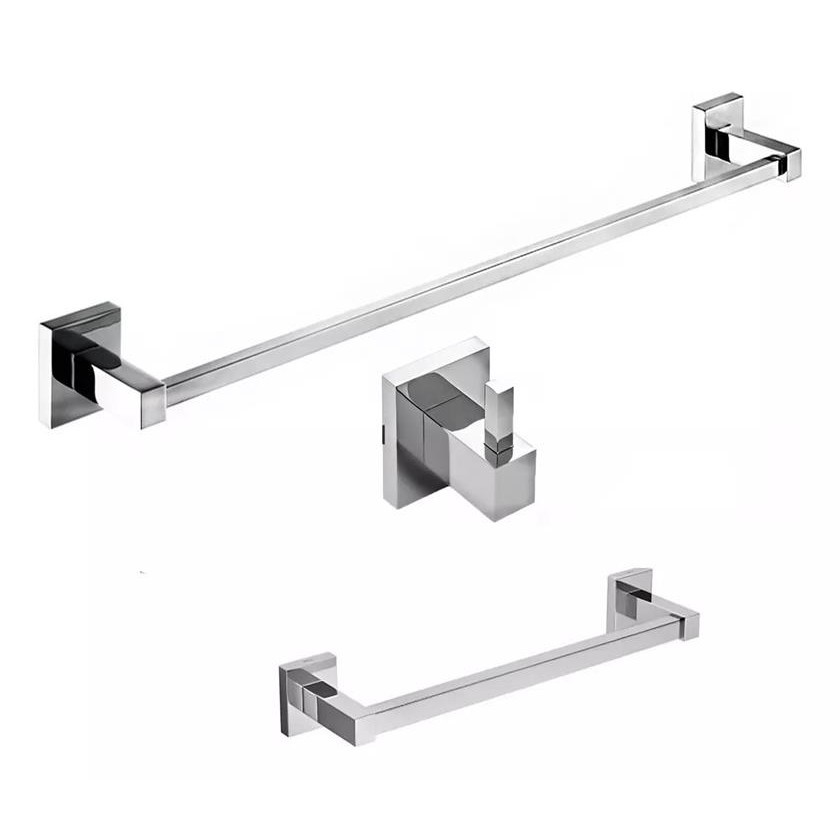 Kit Cabide + Toalheiro Rosto + Toalheiro Banho Inox - Berlim em Oferta na Shopee