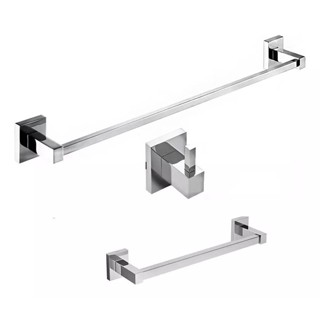 Kit Cabide + Toalheiro Rosto + Toalheiro Banho Inox - Berlim em Oferta na Shopee