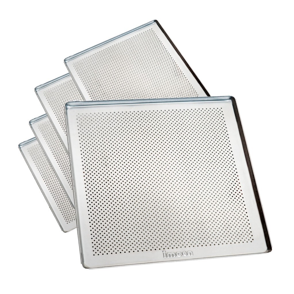 BANDEJA ASSADEIRA 35X35X1 PERFURADA ESTAMPADA C/ LOGO - IMECA