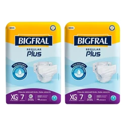 Kit 2 unidades - Fralda Geriátrica Bigfral Regular Plus XG 7 Unidades