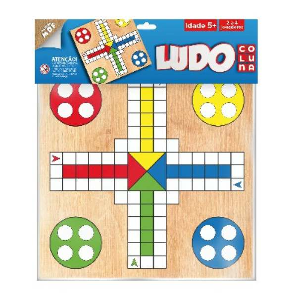 JOGO DE TABULEIRO EM MDF LUDO 2 A 4 JOGADORES COLUNA COLOR em Oferta na Shopee