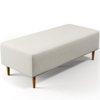 Puff Decorativo Sala de Estar Bali W01 Pés Palito 120x50 cm Linho Champagne - Lyam Decor em Oferta na Shopee