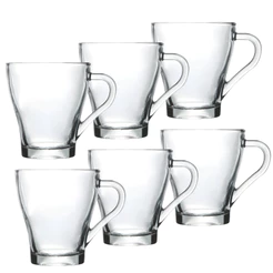 Jogo 6 Canecas Xícara Café Cappuccino Expresso Vidro 250ml