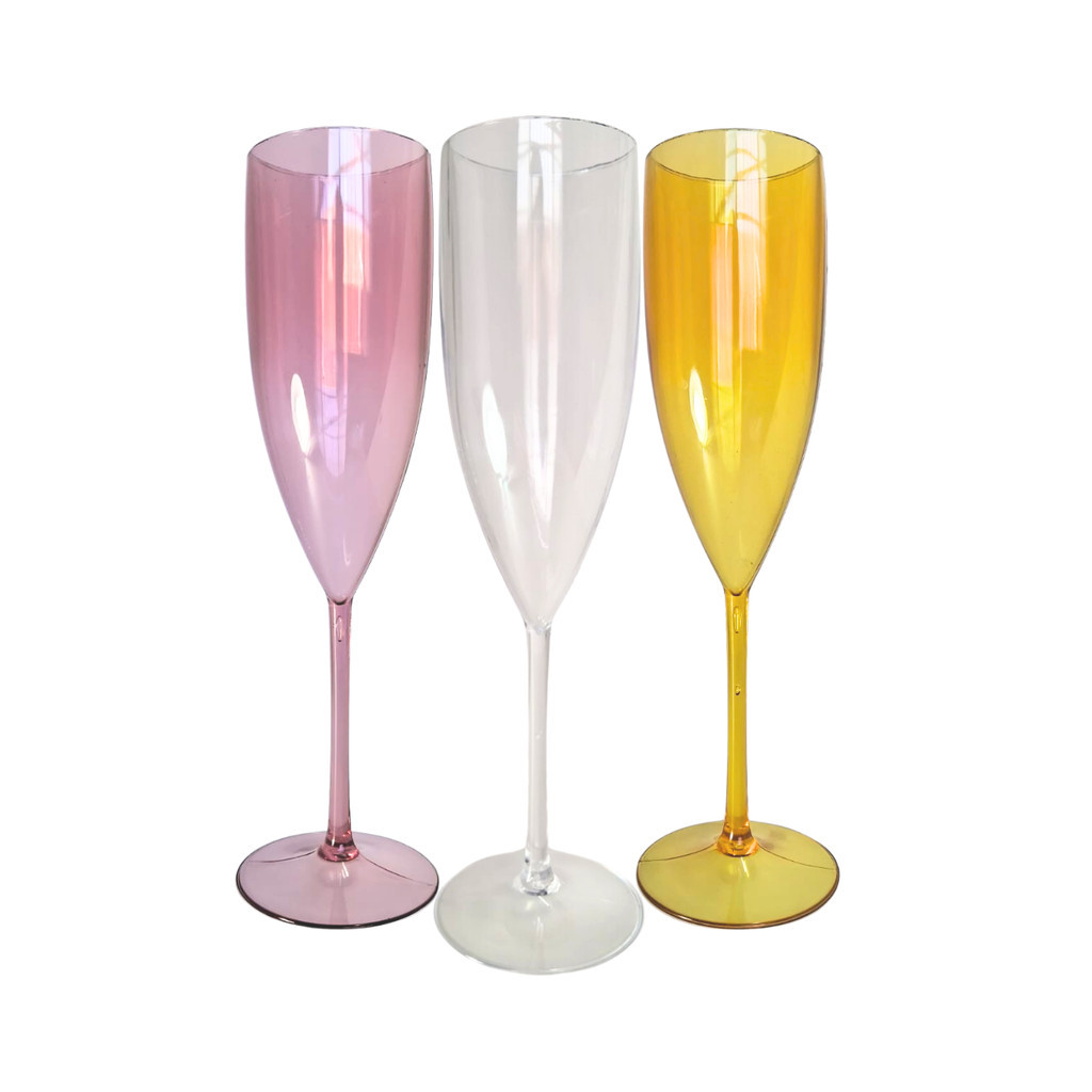 6 Taças De Champanhe Acrílico Cristal 160ml Chandon Champagne Espumante Premium