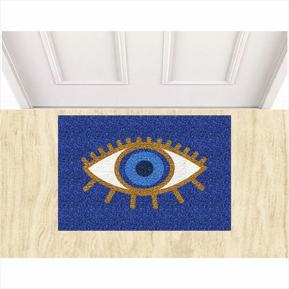 Tapete Capacho 60x40 cm Olho Grego Decorativo Home Lar porta apartamento casa boas energias. em Oferta na Shopee