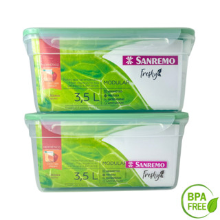 Kit 2 Potes Plástico Empilhaveis Grandes Sanremo 3,5L Organizador de Frutas Geladeira Hermético com Travas VERDE em Oferta na Shopee