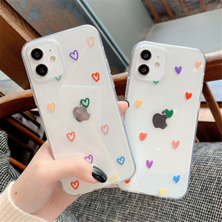 Capa Macia TPU Soft Case Coração De Amor Fofo Transparente Para iPhone 11 Pro Max 12 13 14 Mini X XR XS em Oferta na Shopee