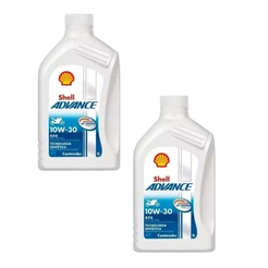 2 Oleos De Motor Shell Advance Ax6 10w30 Sintético 1 Litro