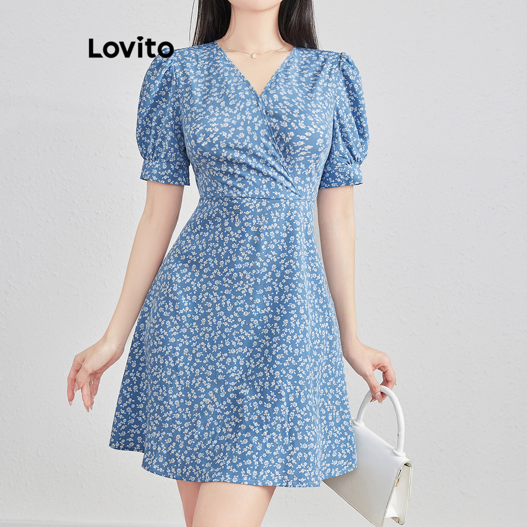 Lovito Vestido Casual Ditsy Floral Vestido Verão/Primavera Para Mulheres L121MD105 - Women Clothes