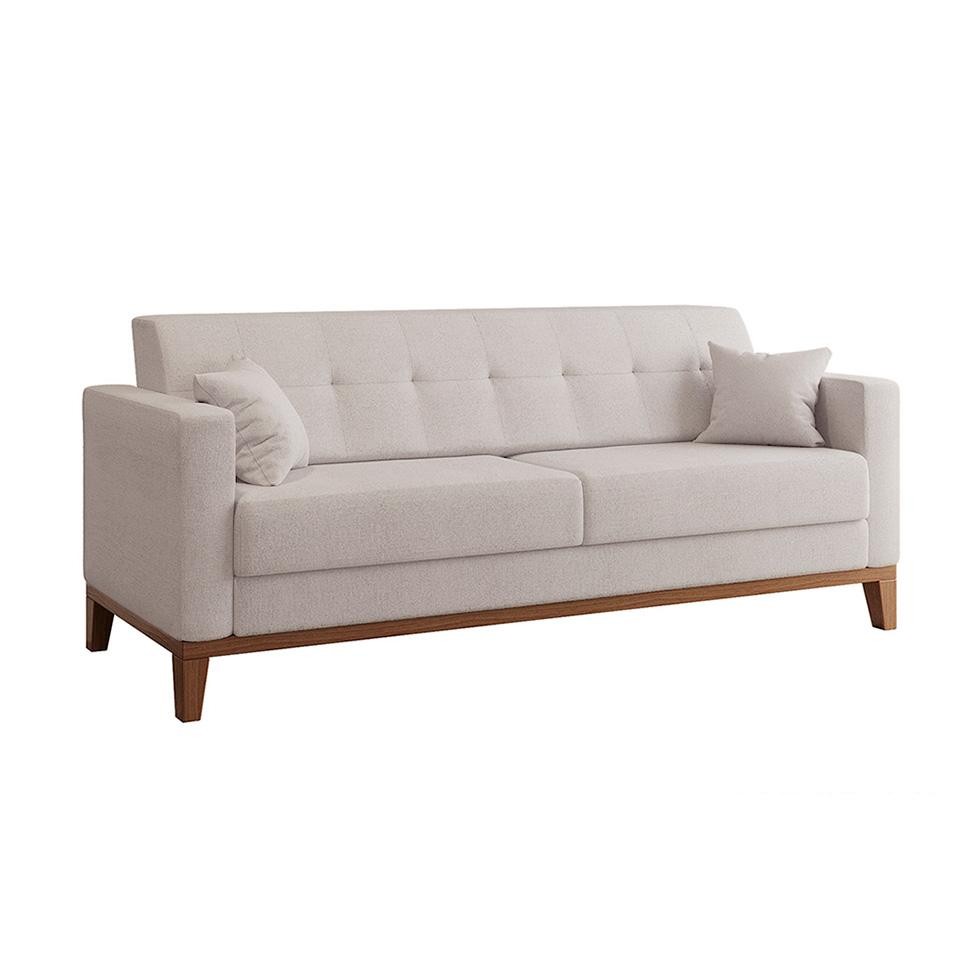 Sofá 3 Lugares Narvik Linho Cru em Oferta na Shopee
