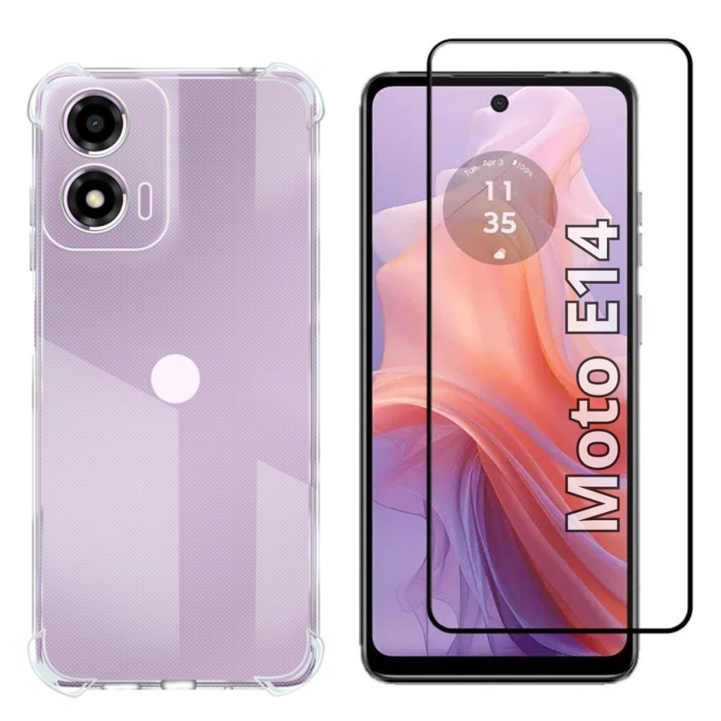 Capa Case Capinha Compatível Com Motorola Moto E14 + Pelicula 3D Vidro temperado