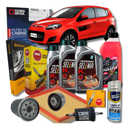 Revisão Óleo Filtros Velas Cabo Higienizador Correia e Tensor - Fiat Novo Palio 1.4 Attractive 15W40 em Oferta na Shopee