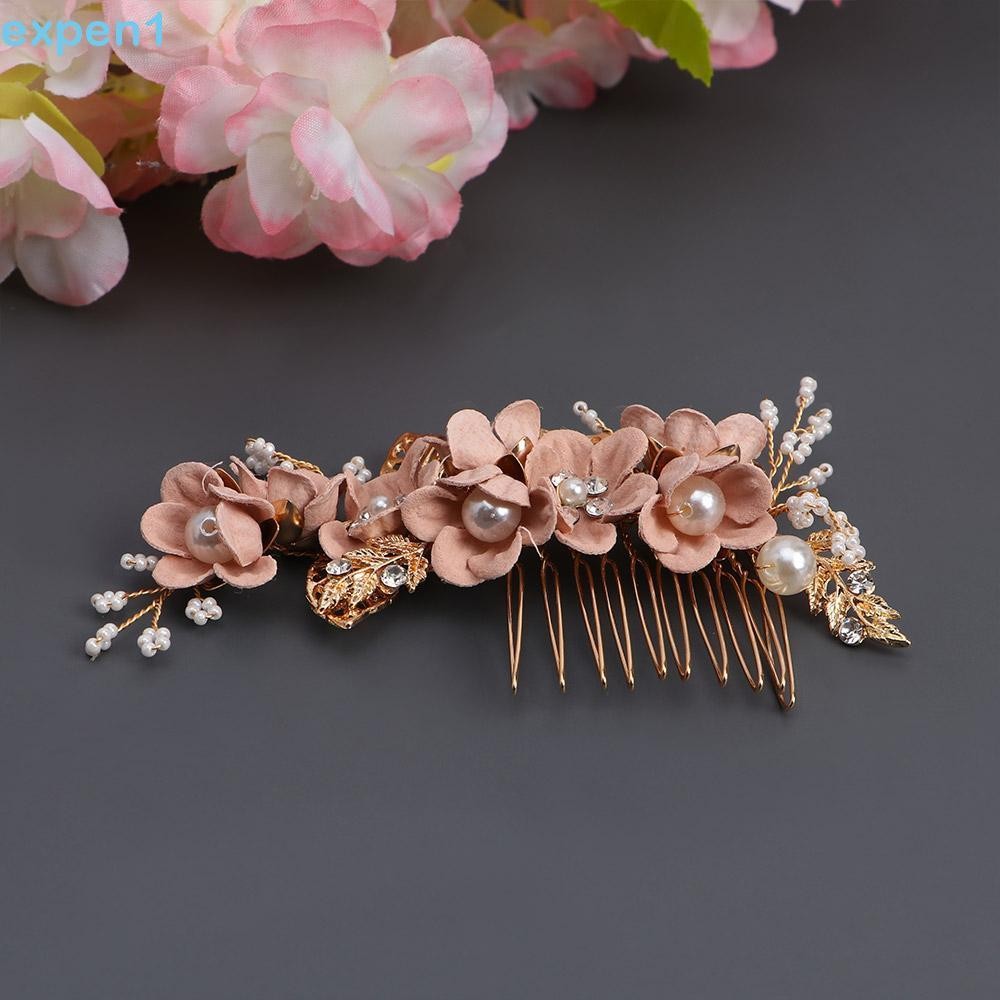 Expen Pente De Cabelo Feito À Mão Com Folhas / Flores Para Noivas / Jóias / Multicolor