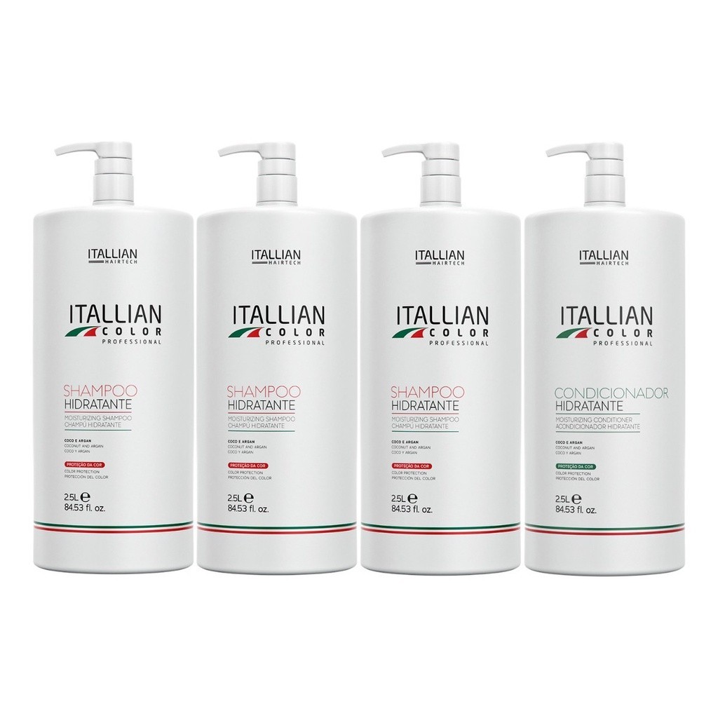 3 Shampoo + 1 Condicionador Lavatório Itallian Color 2,5l