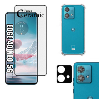 KIT Para Motorola Edge 40 Neo 5g | Película de Cerâmica Fosca 9D - Capa Anti Impacto - Película da Câmera 3D em Oferta na Shopee