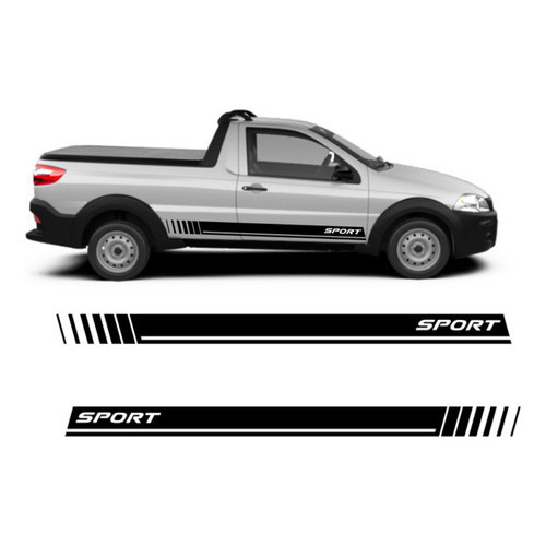 Kit Faixa Lateral Adesivo Lado Motorista Carona Fiat Strada