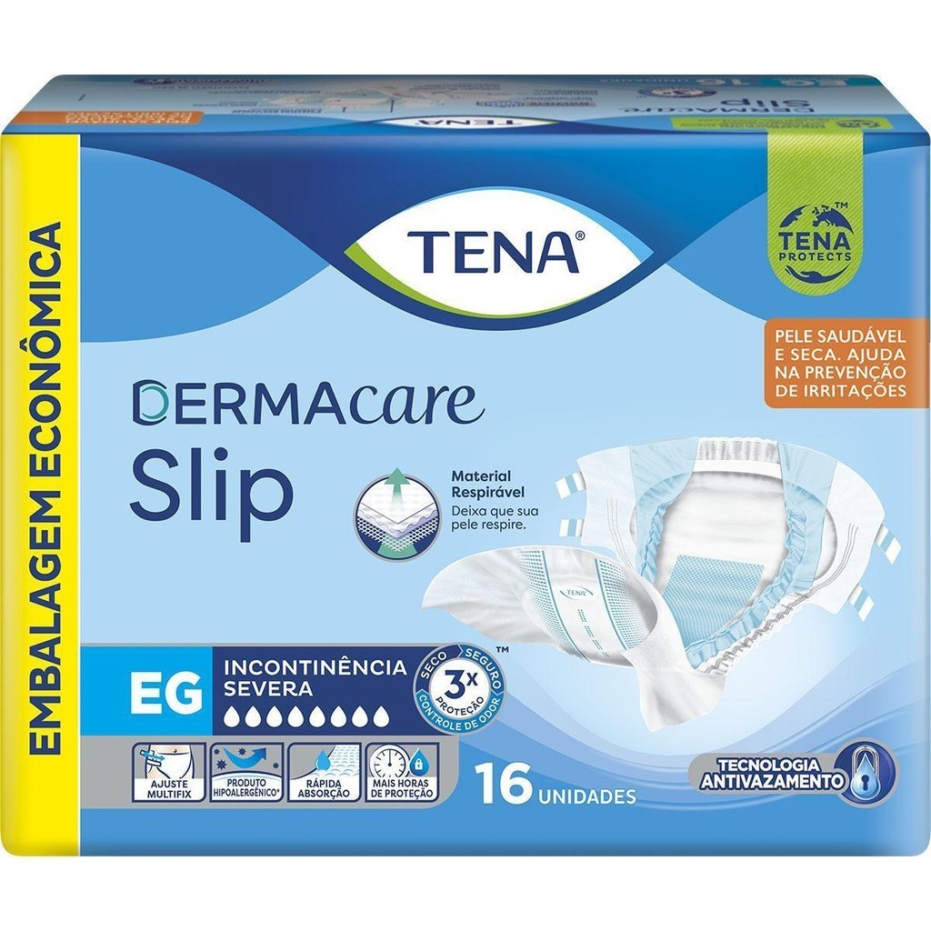 Imagem Fralda Geriátrica Tena Slip Dermacare EG 16 Unidades