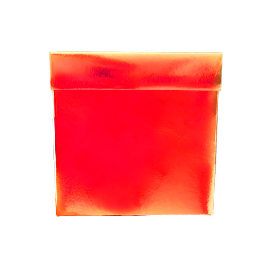 Caixa Cubo Para Presente Metalizada com Textura Vermelho 15x15x15cm - 10 unidades - ASSK - Rizzo