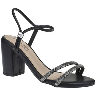 Sandália de Salto Bloco com Tiras de Strass Regulagem Ajustável em Oferta na Shopee
