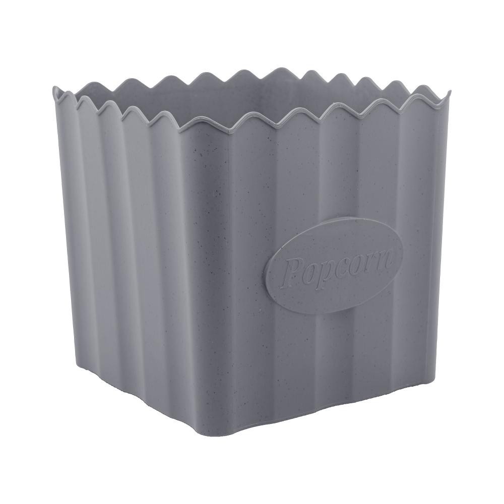 Balde de Pipoca Lyor de Bambu e PP Cinza 16cm x 16cm - Home & Living