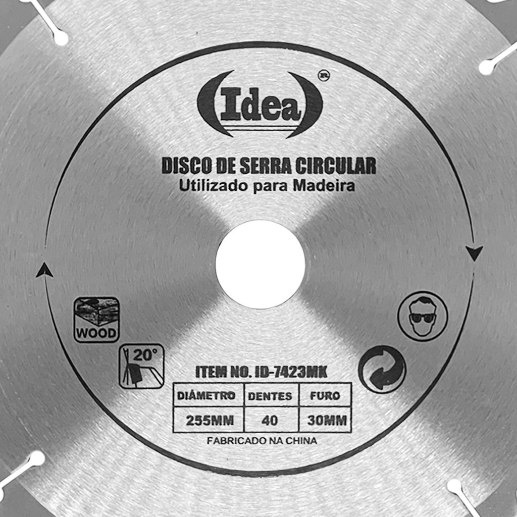Disco Serra Para Madeira 40 Dentes C/ Vídea 255mm Furo 30mm — imagem 2 de 2